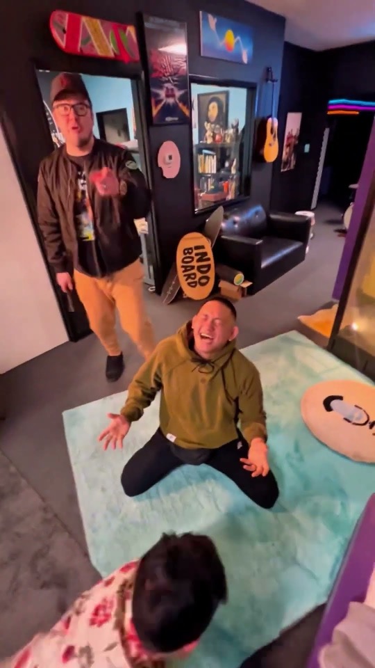 Still from: Nick demonstrates self-defense against knife-wielding Koreans.